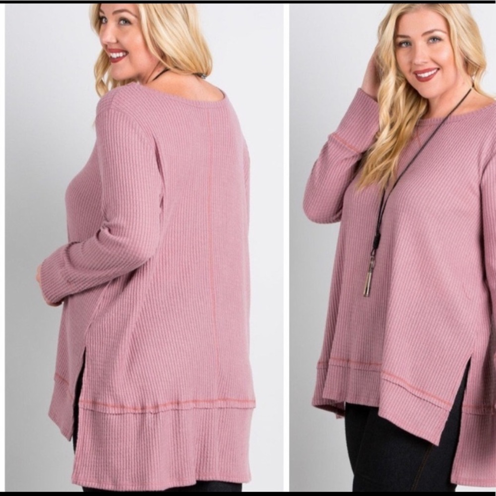 Rose colored soft brushed sweater